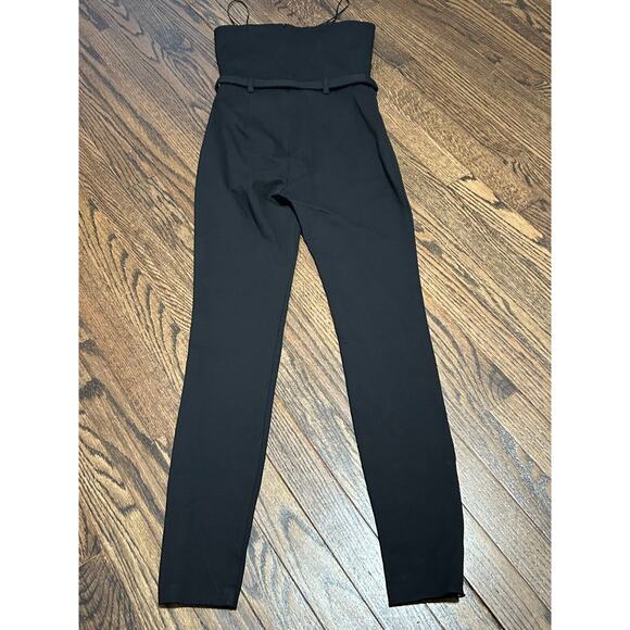 NWT Generation Love Women's Black Crystal Belted Tessa Ponte Jumpsuit Size 0 - Picture 4 of 9